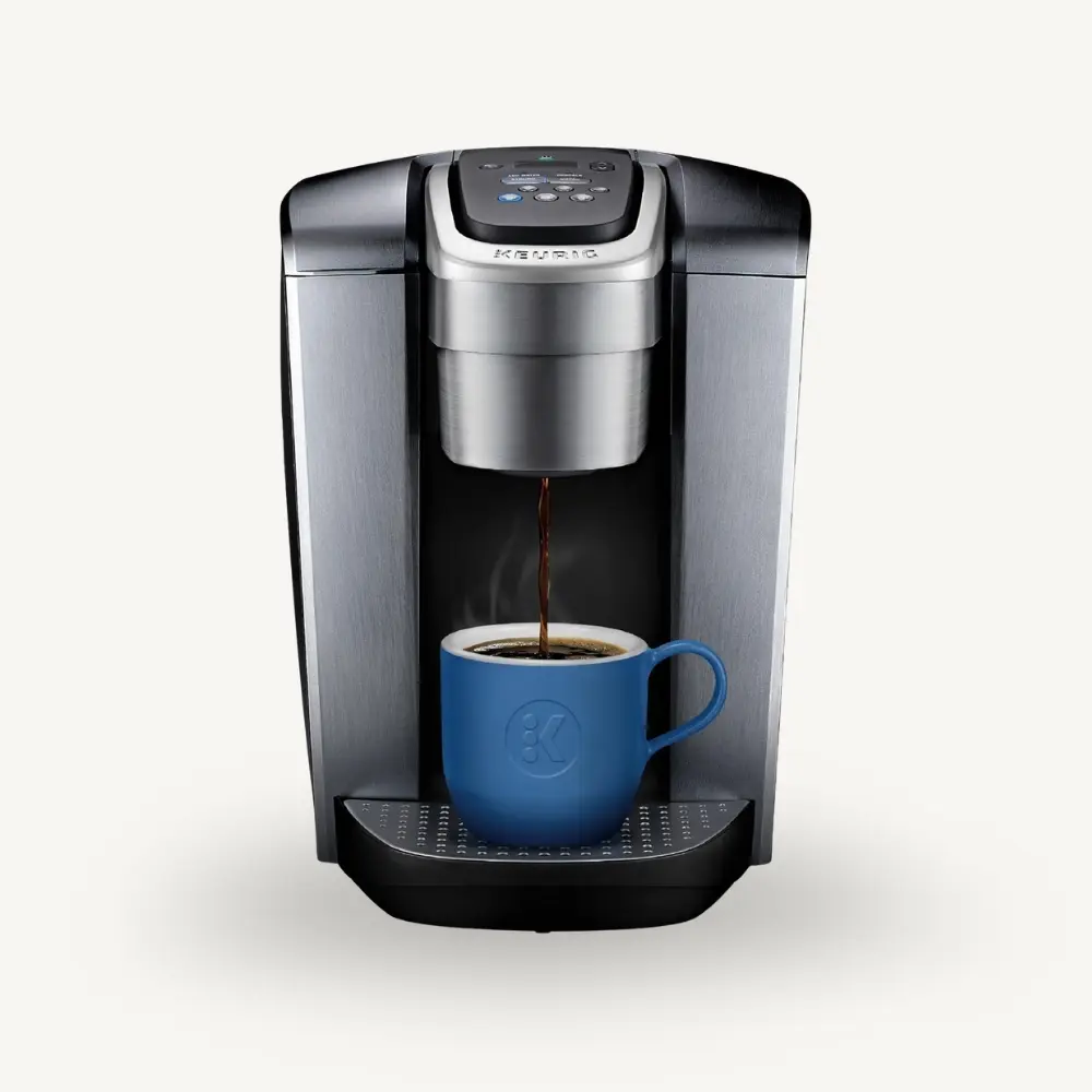 Keurig K-Elite single serve coffee maker with brushed silver finish