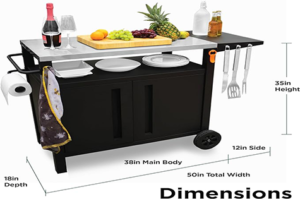 EMBERLI XL Grill Cart Outdoor with Storage