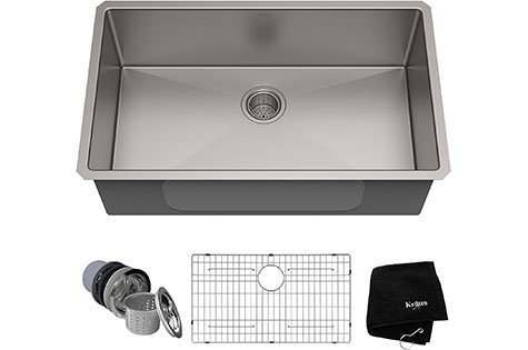 Kraus KHU100-32 Standart PRO 16 Gauge Undermount Single Bowl Stainless Steel Kitchen Sink