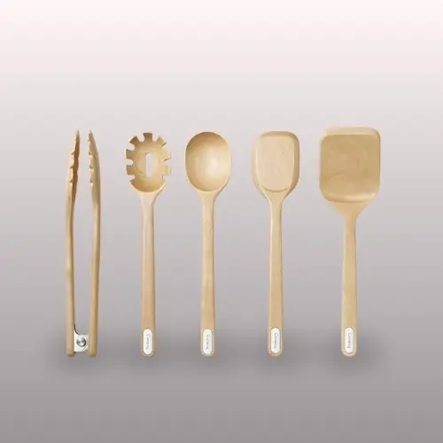 Caraway 5-piece wooden utensil set made from FSC-certified birch wood