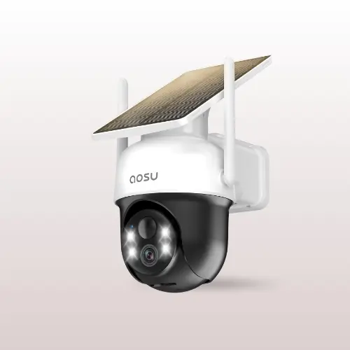 aosu D1 Max 4-camera solar powered security camera kit with 360 PTZ tracking
