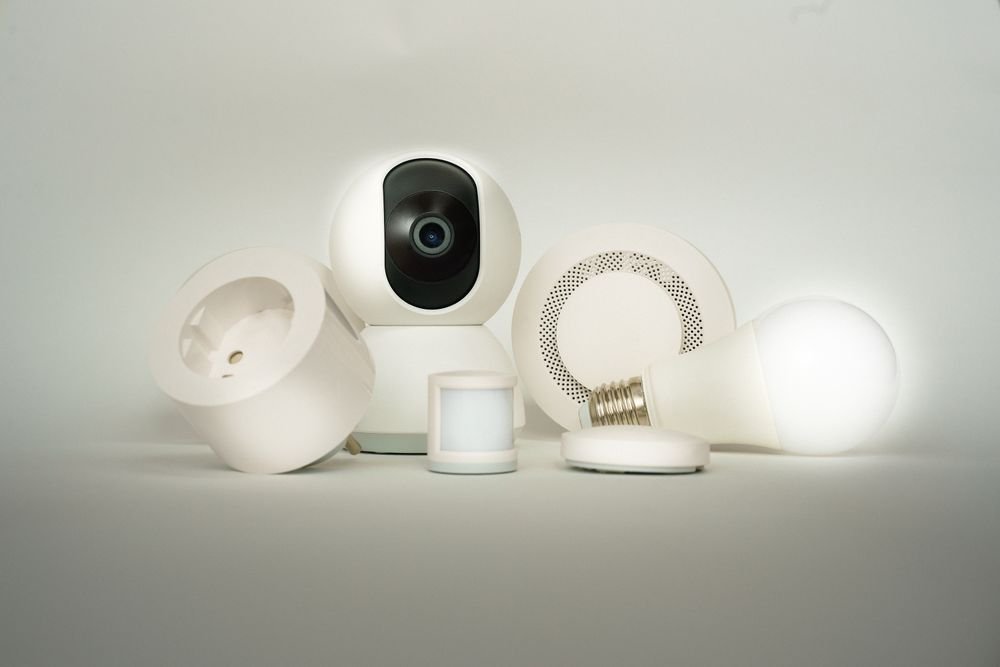 Collection of smart home devices including camera and sensors