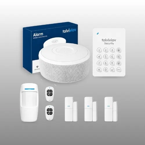 tolviviov 15-piece WiFi home security system with door sensors and keypad