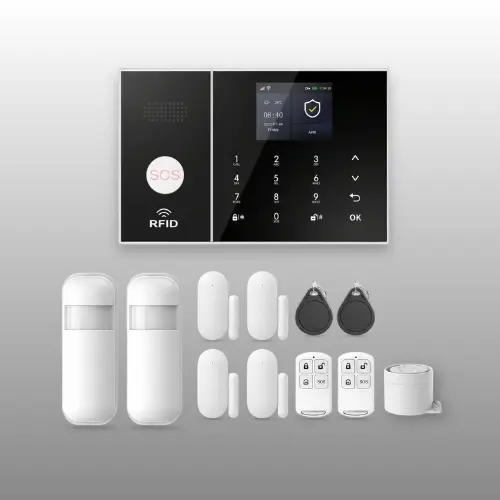 XUK 24-piece 4G GSM WiFi alarm system with door and motion sensors